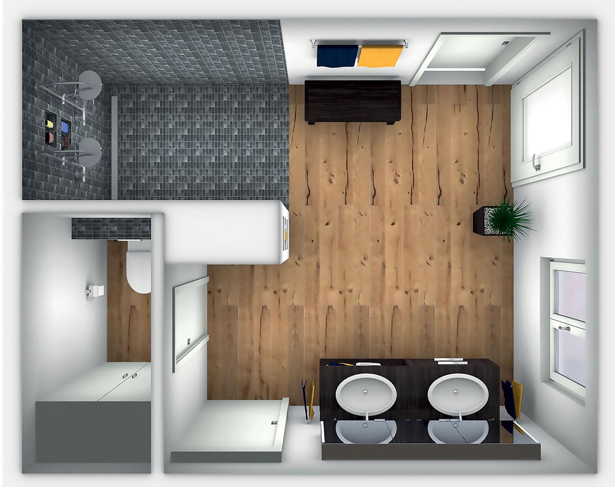 3-D Visualisierung des neuen Badezimmers